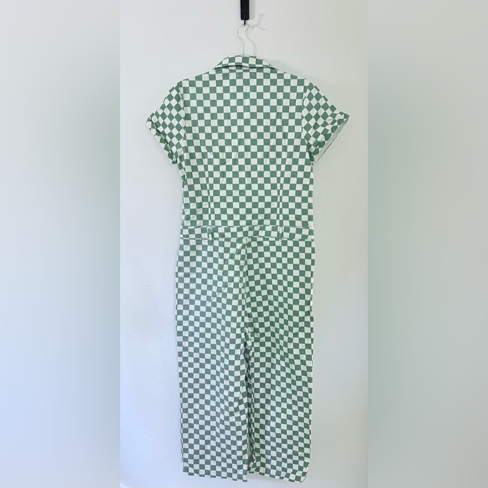 Roolee Green and White Plaid Jumpsuit - Picture 4 of 5